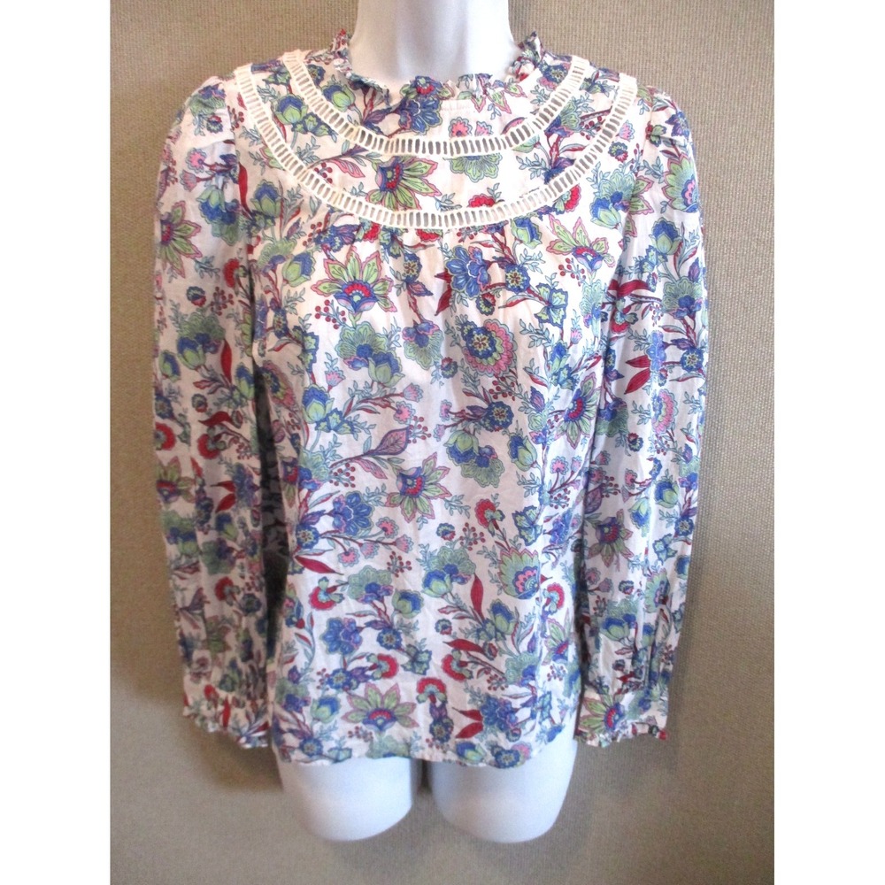 TALBOTS Ruffle Trim Blouse - Floral Size PS